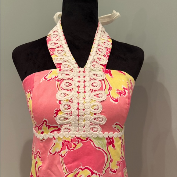 Lilly Pulitzer Strapless Pink and Yellow Dress - Picture 2 of 5